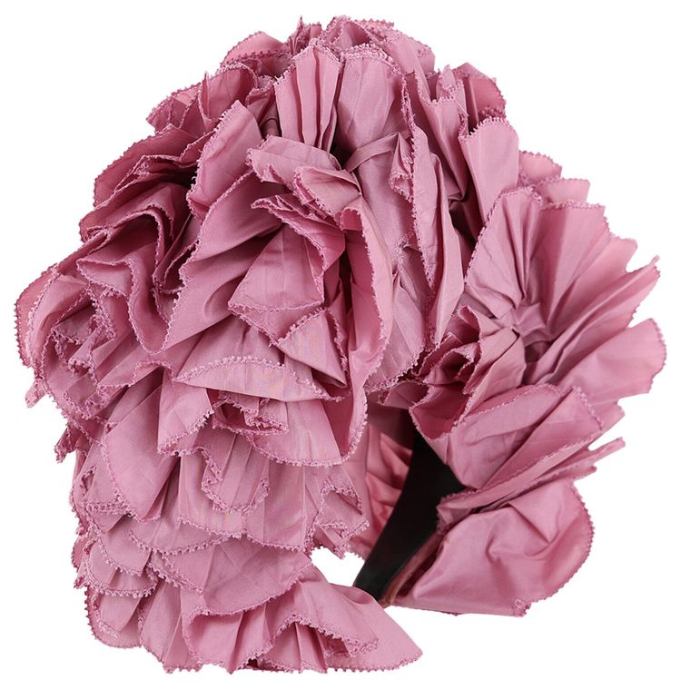 Gucci Ruffle Silk Headband Blush