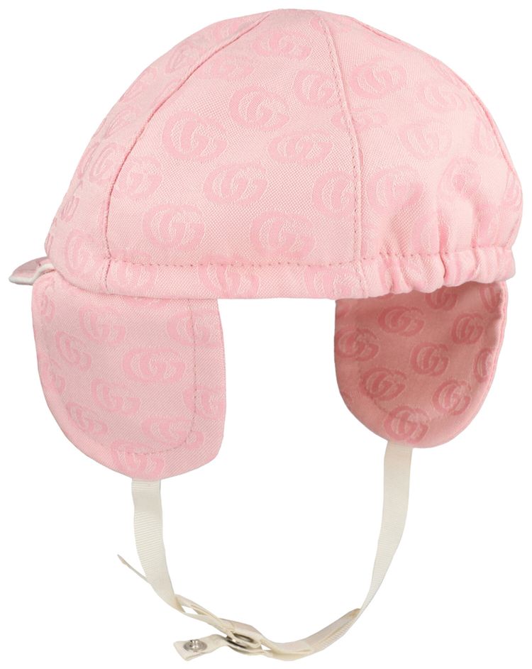 Gucci Kids Logo Hat With Ties Pink