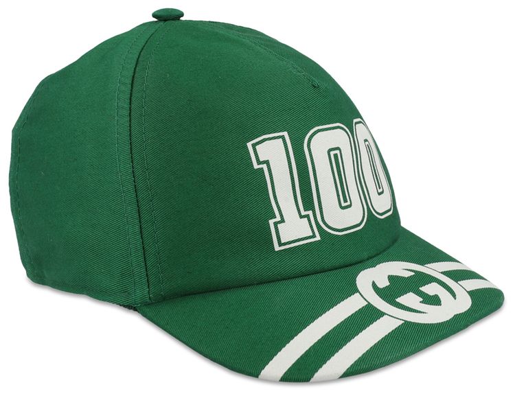 Gucci Kids College Baseball Cap Green