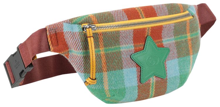 Gucci Kids Embroidered Star Plaid Printed Belt Bag Multicolor