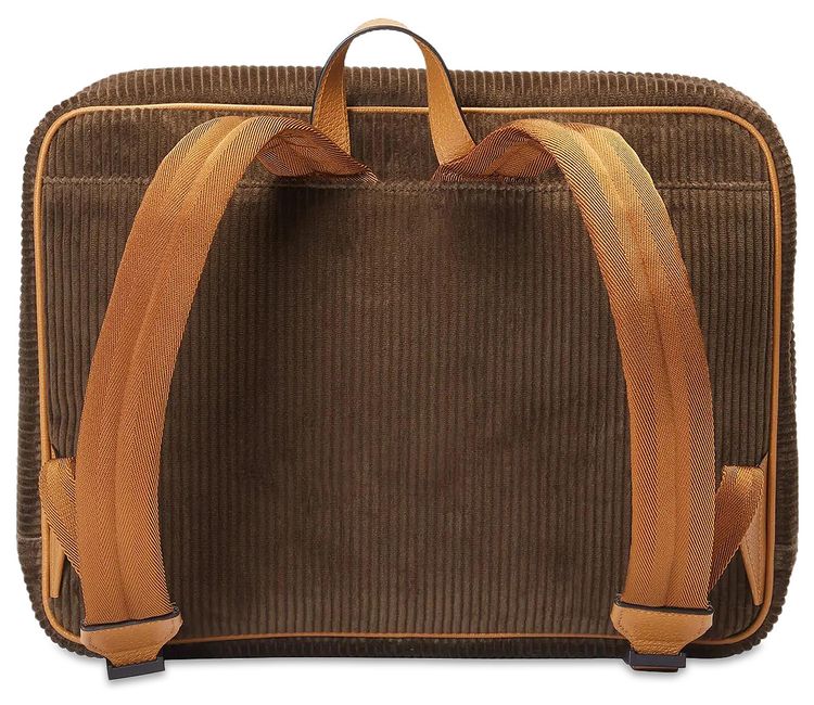 Gucci Kids Calfskin Corduroy Star Embroidered Backpack Green