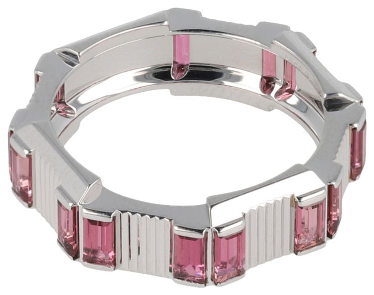 Gucci Link to Love Rubellite Ring Silver