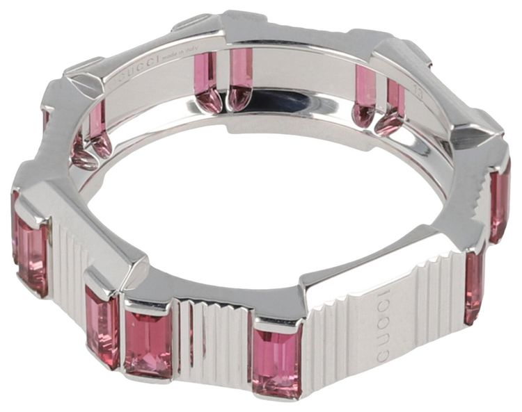 Gucci Link to Love Rubellite Ring Silver