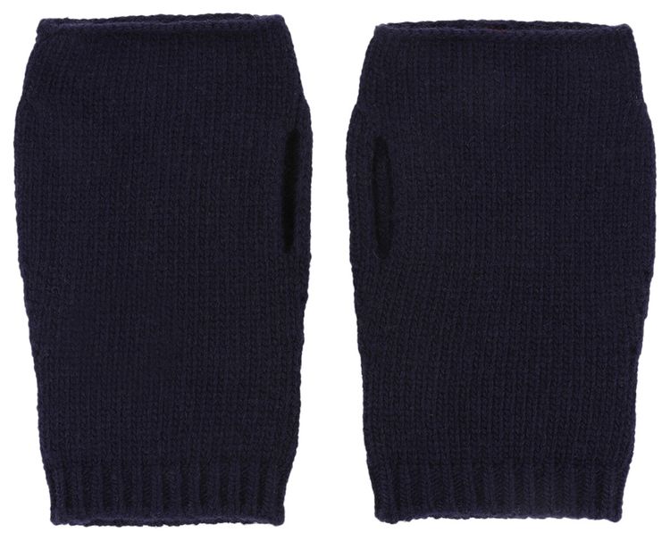 Gucci Knitted Fingerless Gloves Blue