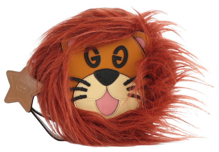 Gucci Kids Lions Pattern Corduroy Pouch Orange