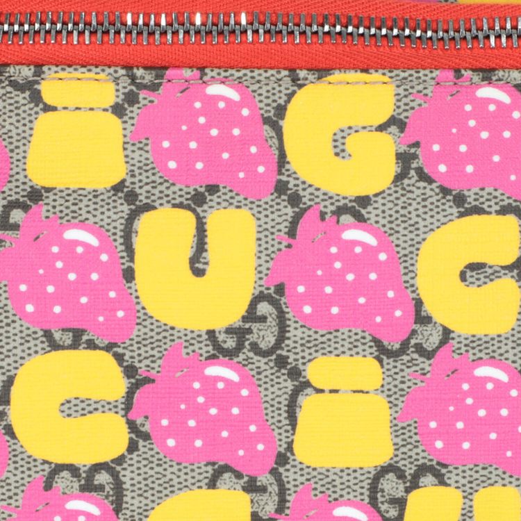 Gucci Kids Supreme Monogram Strawberry Print Belt Bag Multicolor