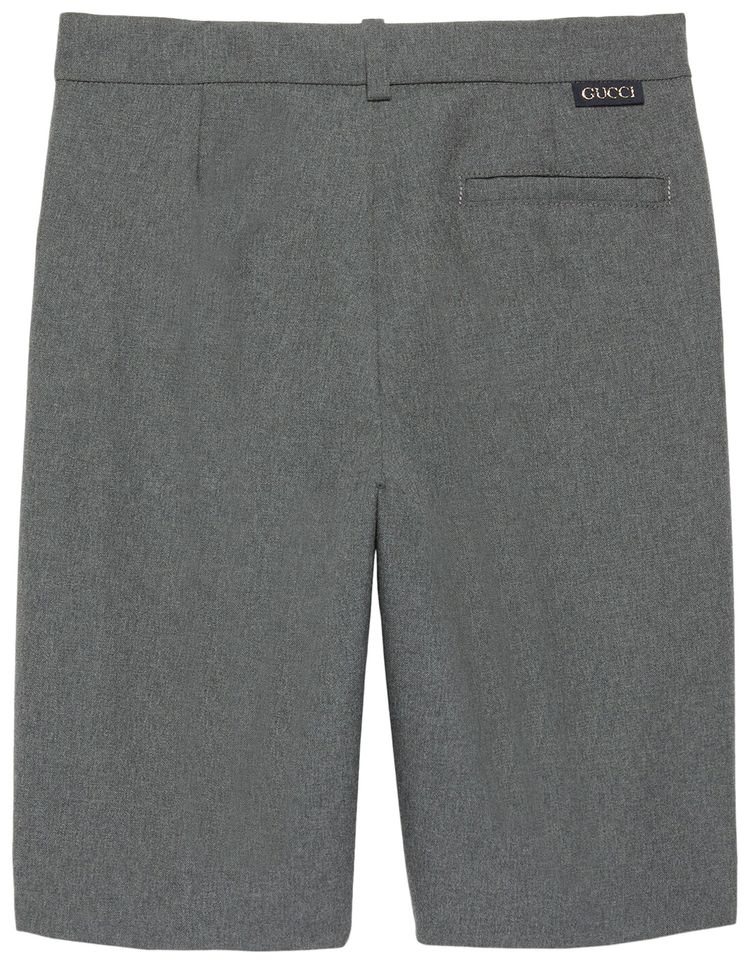 Gucci Kids Wool Pleated Shorts Grey