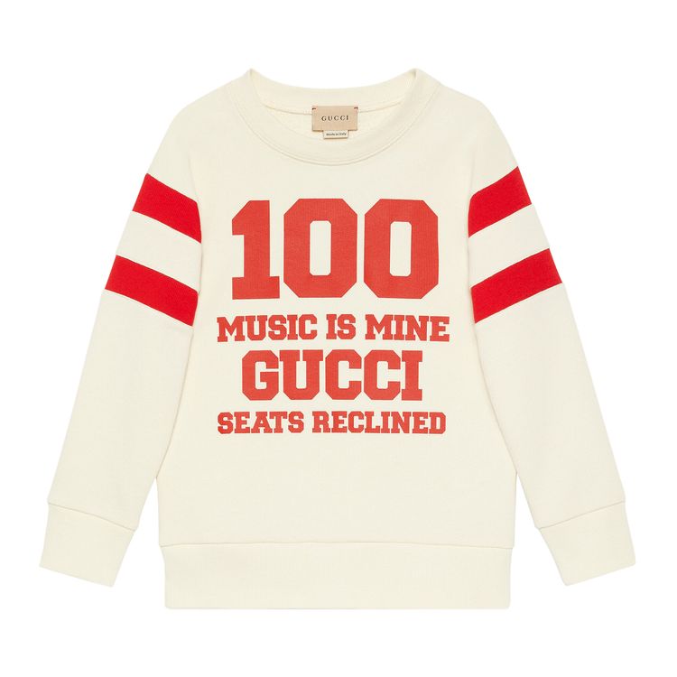 Gucci Kids Music is Mine Sweatshirt WhiteRed