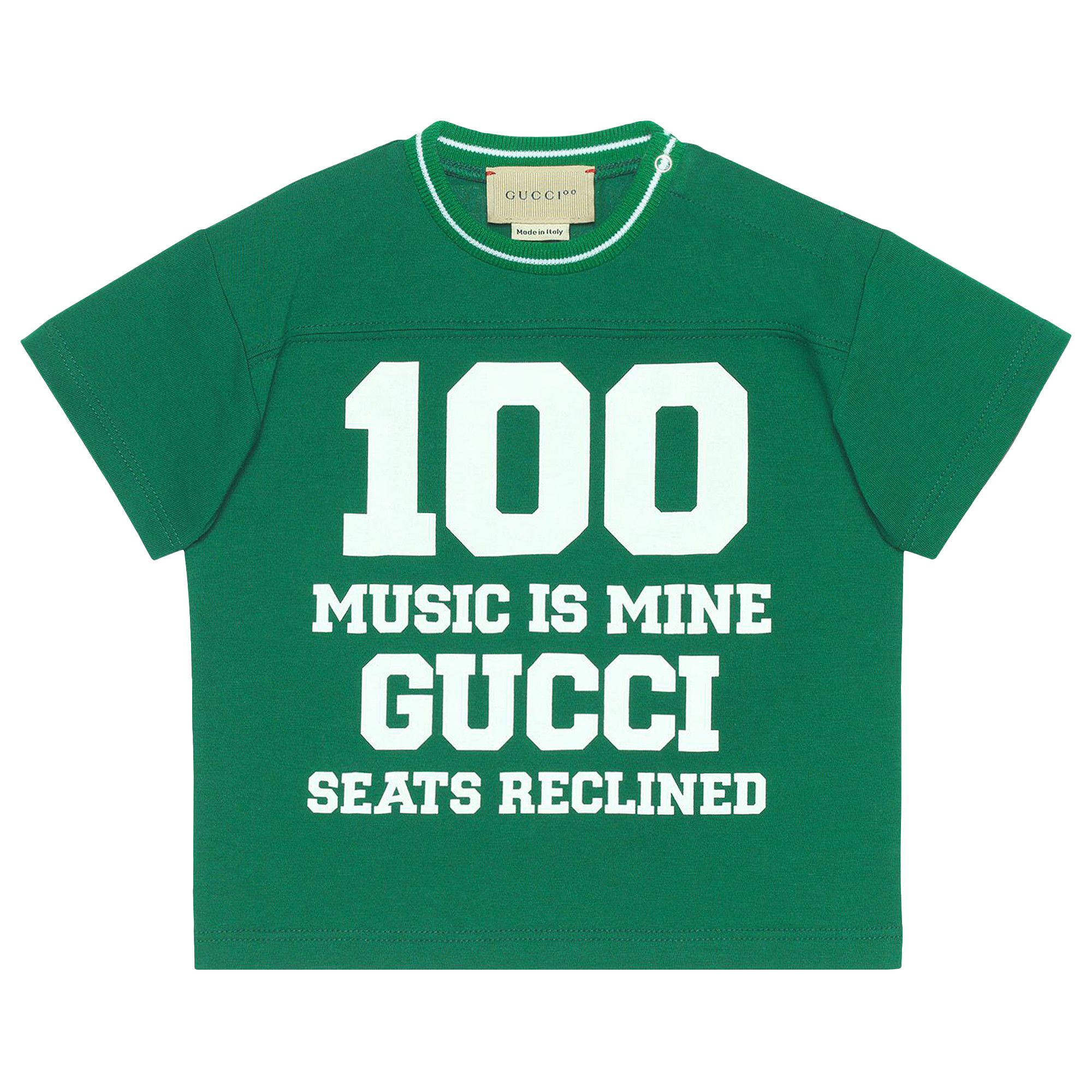Buy Gucci Kids Graphic Printed Short-Sleeve Shirt 'Green' - 678933