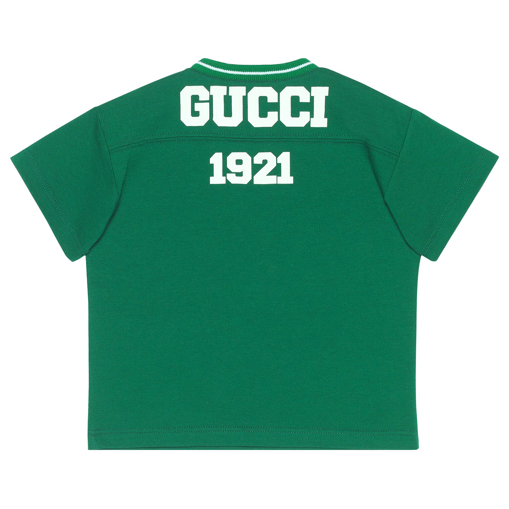Buy Gucci Kids Graphic Printed Short-Sleeve Shirt 'Green' - 678933