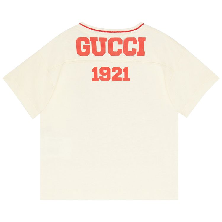 Gucci Kids Short Sleeve Graphic Print T Shirt WhiteRed