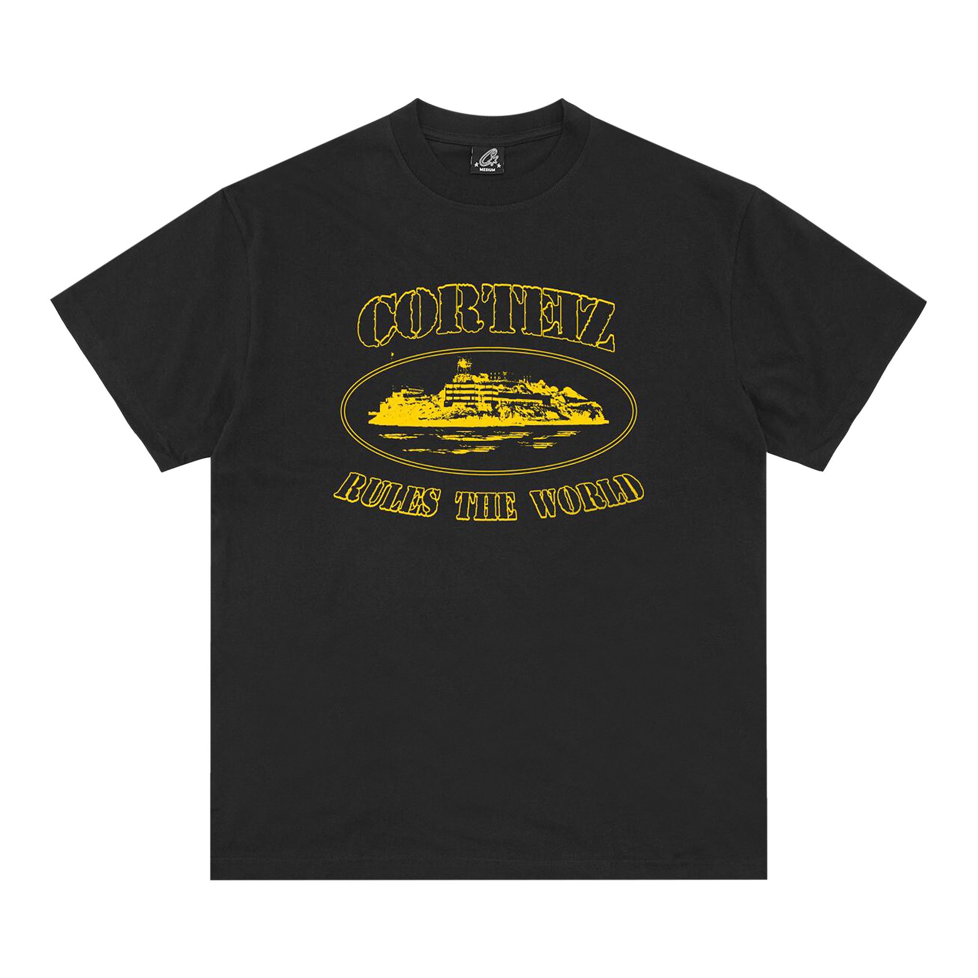 大好き Alcatraz OG Corteiz Buy Tee 07892 - 'Black/Yellow' トップス