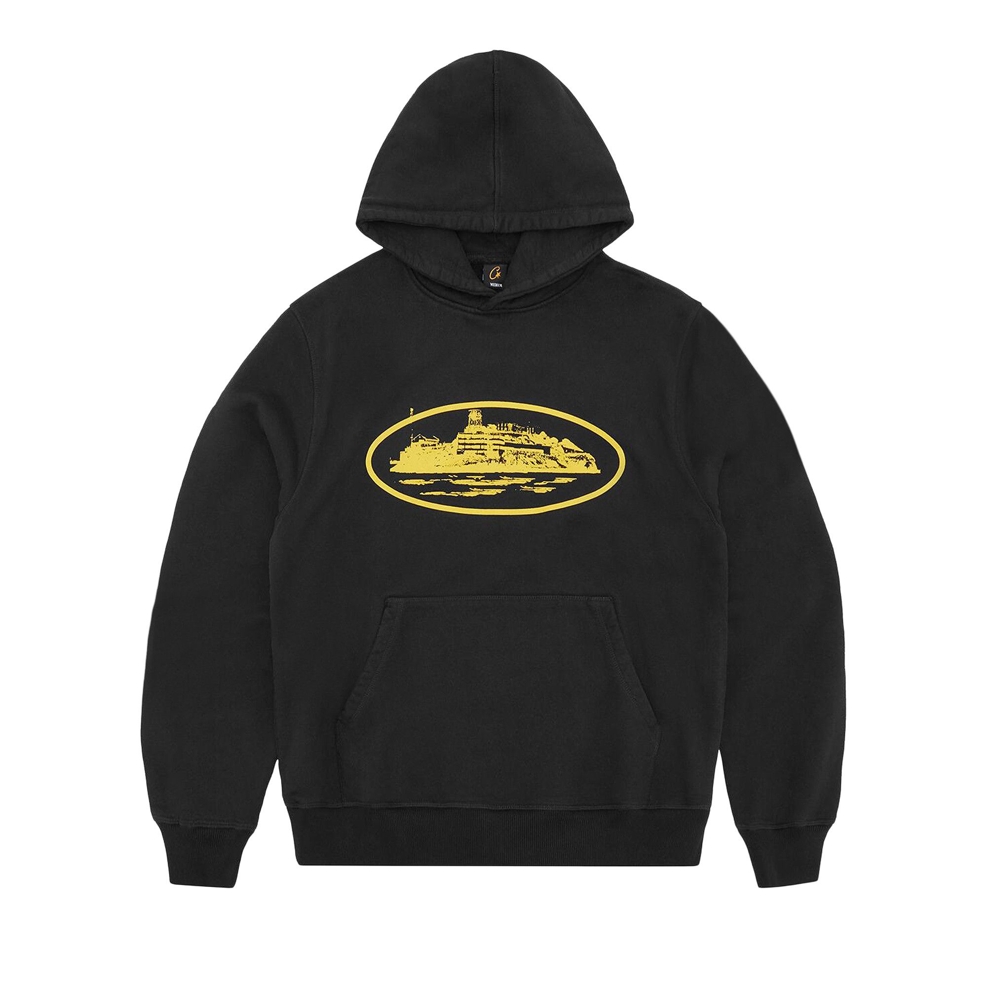 トップス ALCATRAZ HOODIE V2 [BLACK & YELLOW] XL Buy Corteiz Alcatraz Contrast Hoodie 'Black/Yellow