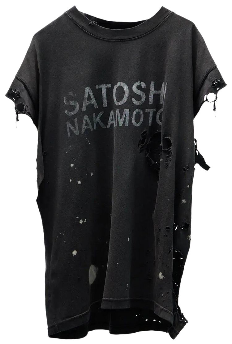 Satoshi Nakamoto Road Rash Tee Faded Black