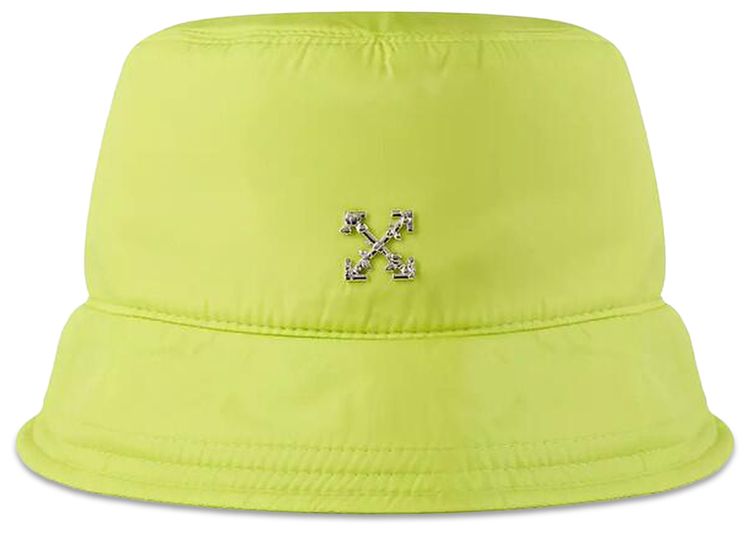 Off White Logo Metal Arrow Bucket Hat Yellow Fluo
