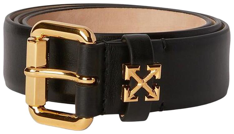 Off White Arrow Loop Belt BlackVintage Gold