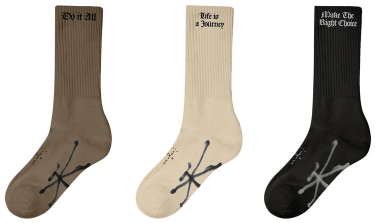 Cactus Jack by Travis Scott T Rexx Sock 3 Pack Multicolor