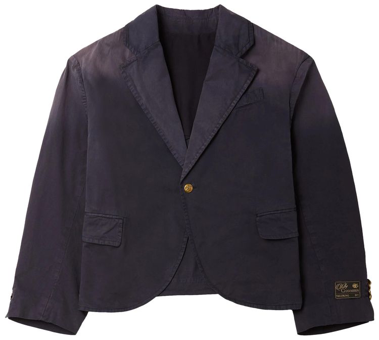 Willy Chavarria Washed Box Cutter Jacket Navy