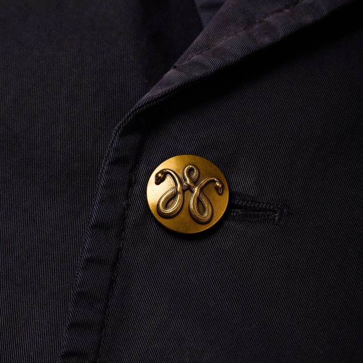 Willy Chavarria Washed Box Cutter Jacket Navy