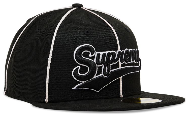 Supreme Piping Script Logo New Era Black