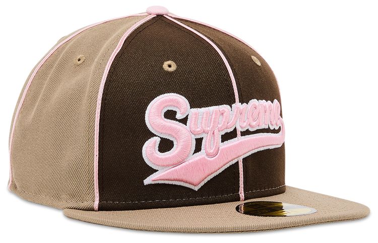 Supreme Piping Script Logo New Era Tan
