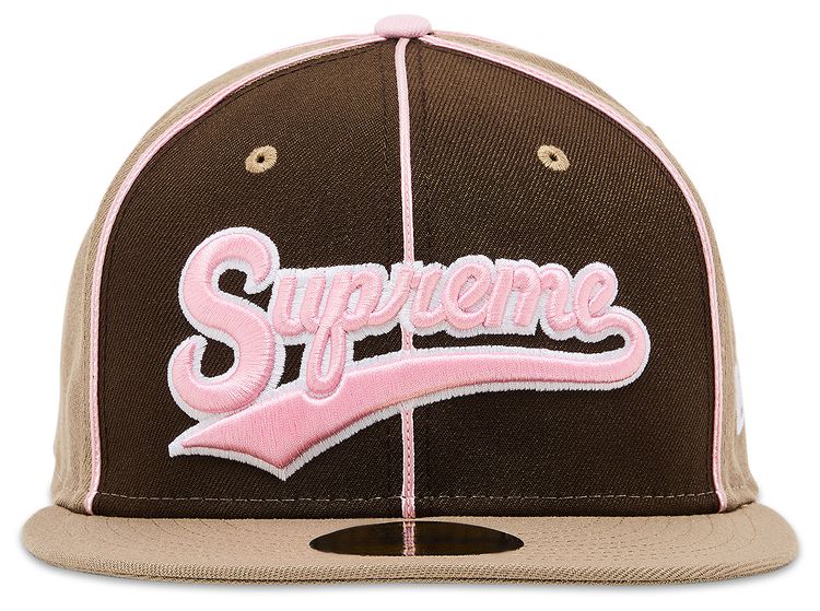 Supreme Piping Script Logo New Era Tan