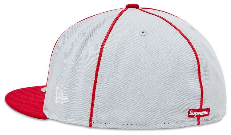 Supreme Piping Script Logo New Era Grey