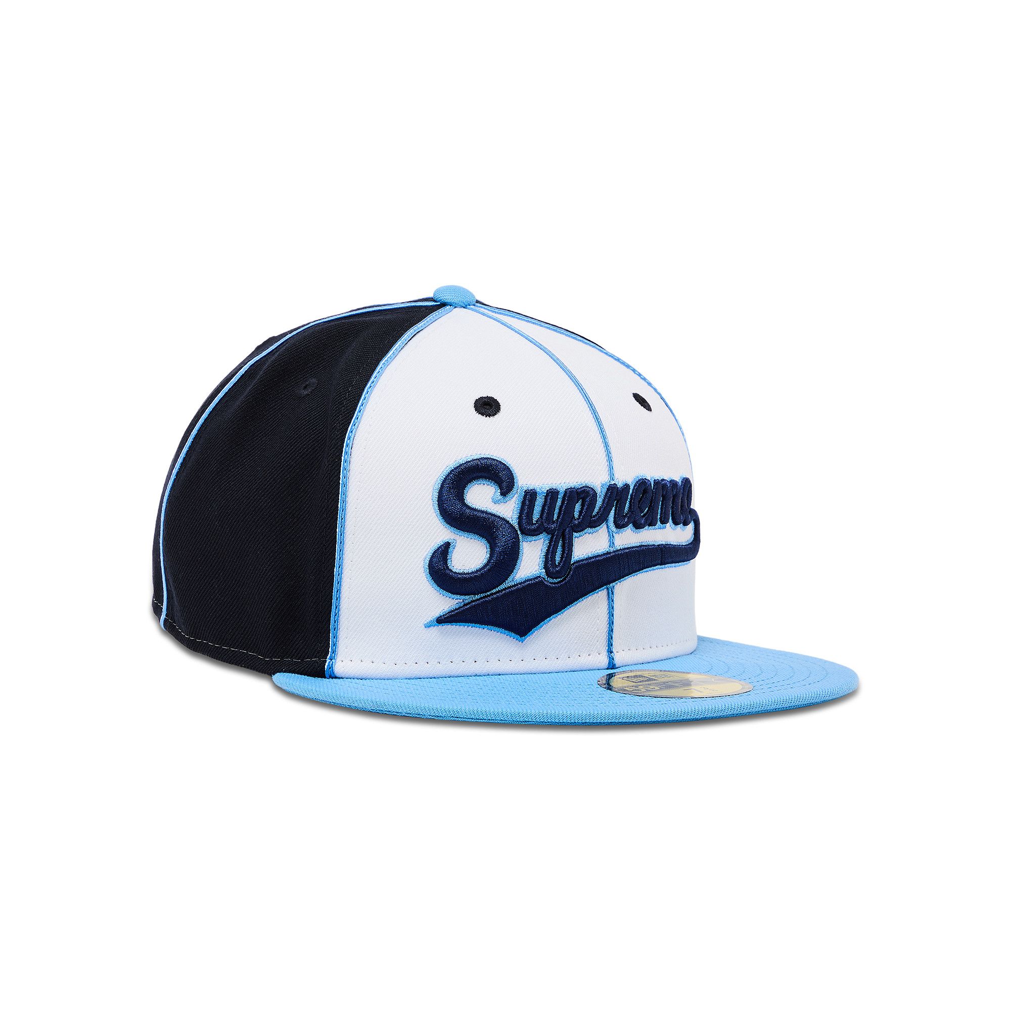 【大学生の特権】学生証で送料無料になる 1円スタート！ Supreme New Era Navy 7 3/8 ニューエラ 応援グッズ