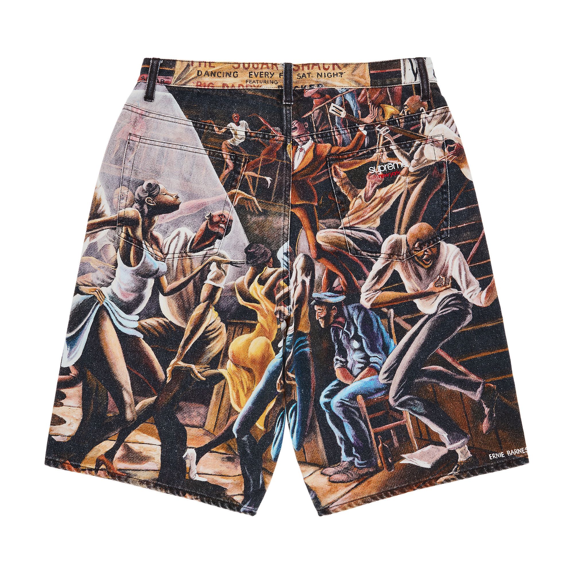 Supreme Ernie Barnes Baggy Denim Short Pool Hall Men's