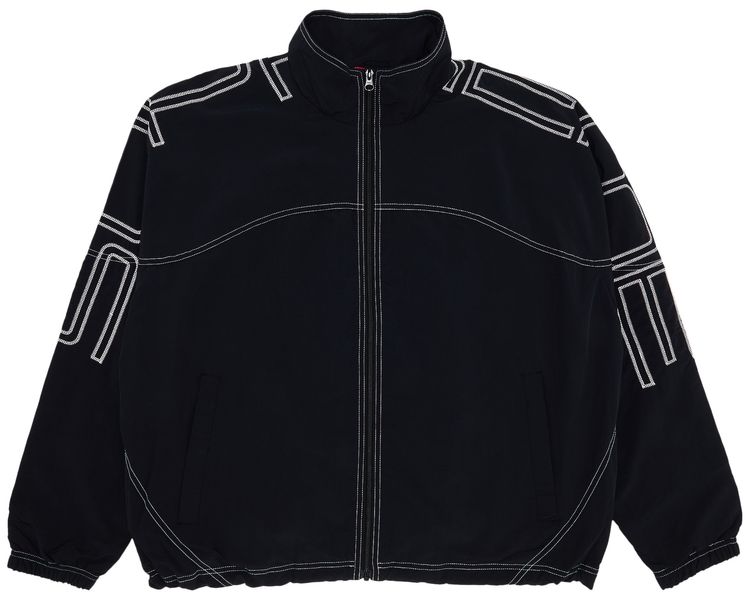 Supreme Spellout Embroidered Track Jacket Black