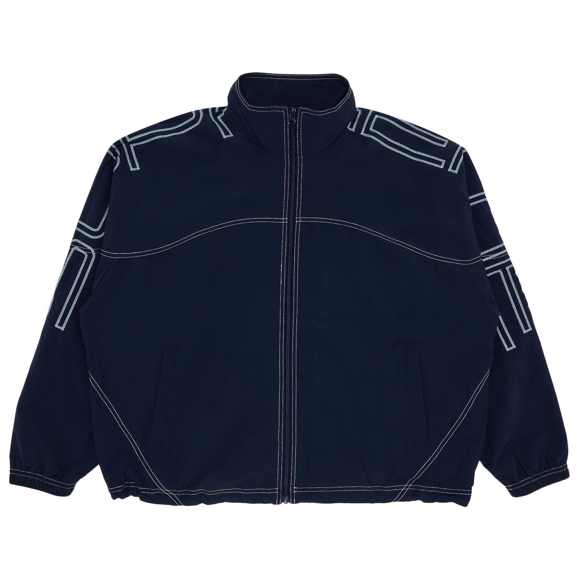 Buy Supreme Spellout Embroidered Track Jacket 'Navy