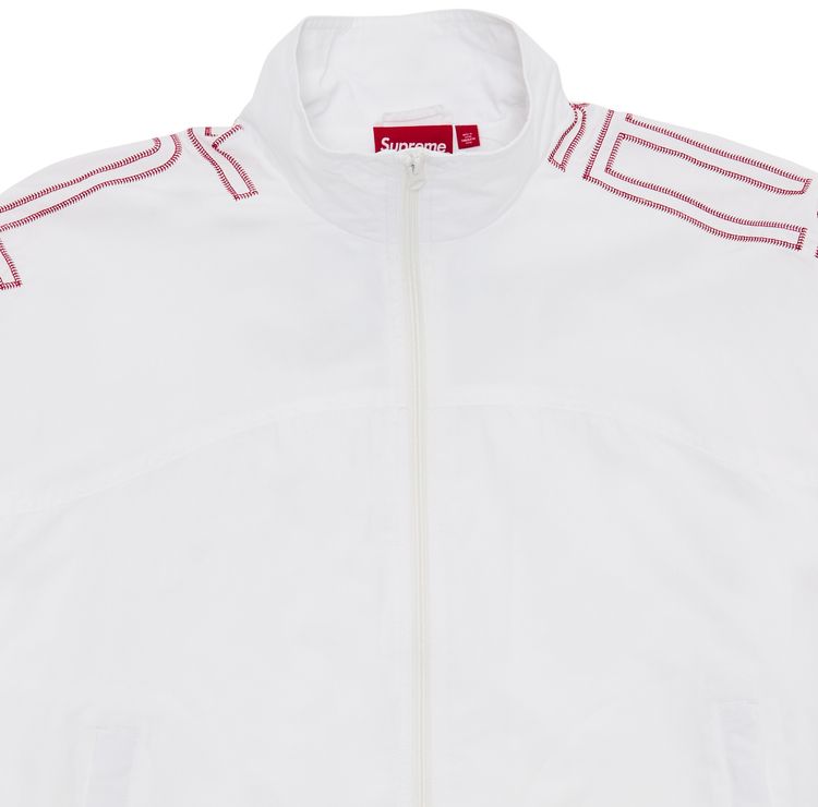 Supreme Spellout Embroidered Track Jacket White