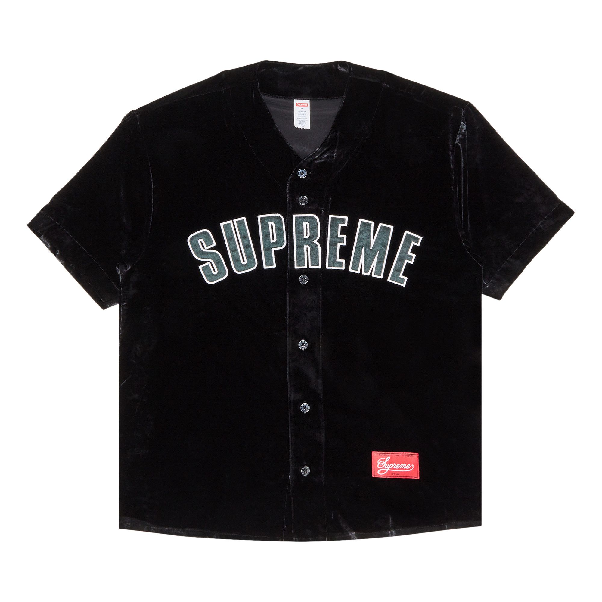 Buy Supreme Velvet Baseball Jersey 'Black' - SS25KN69 BLACK