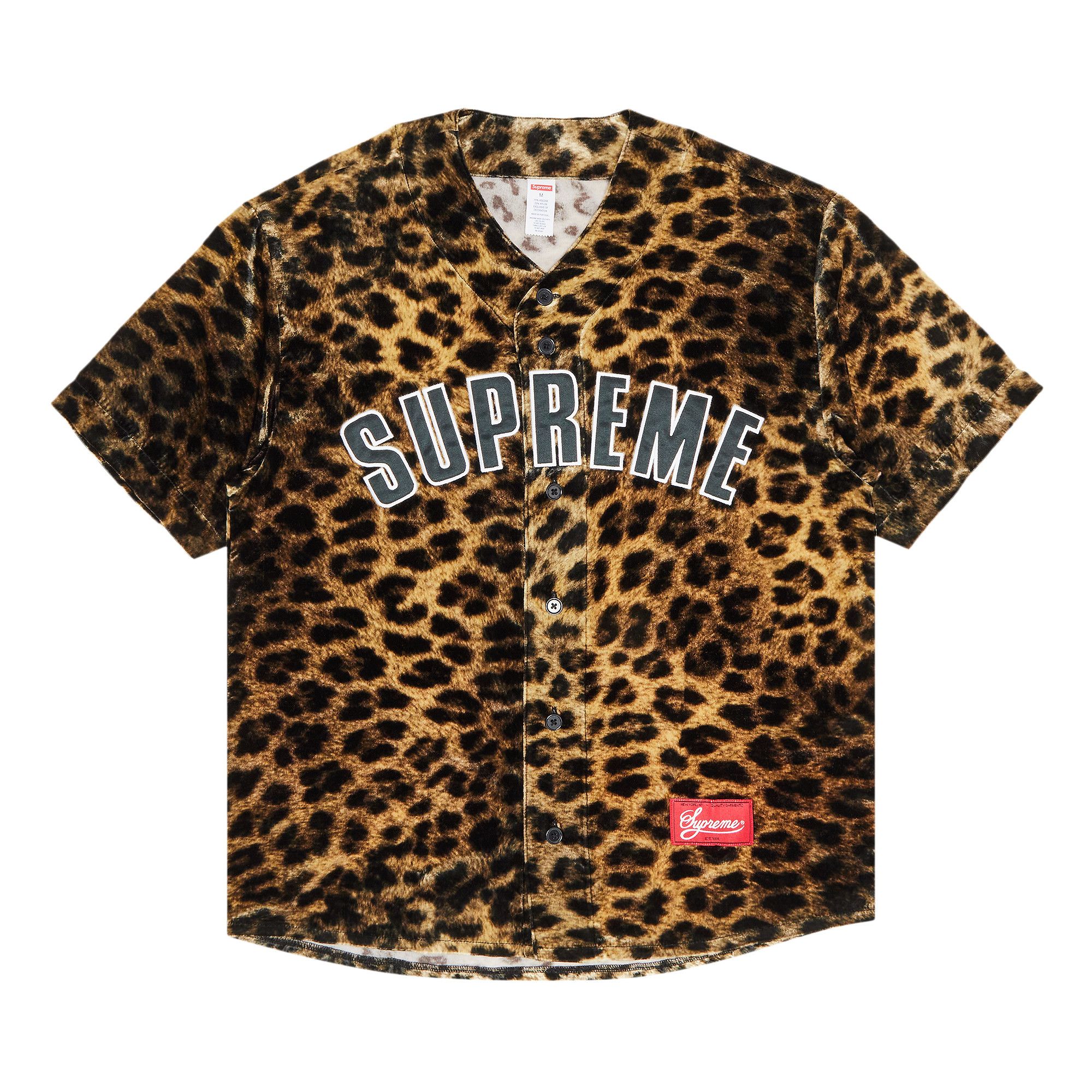 Buy Supreme Velvet Baseball Jersey 'Leopard' - SS25KN69