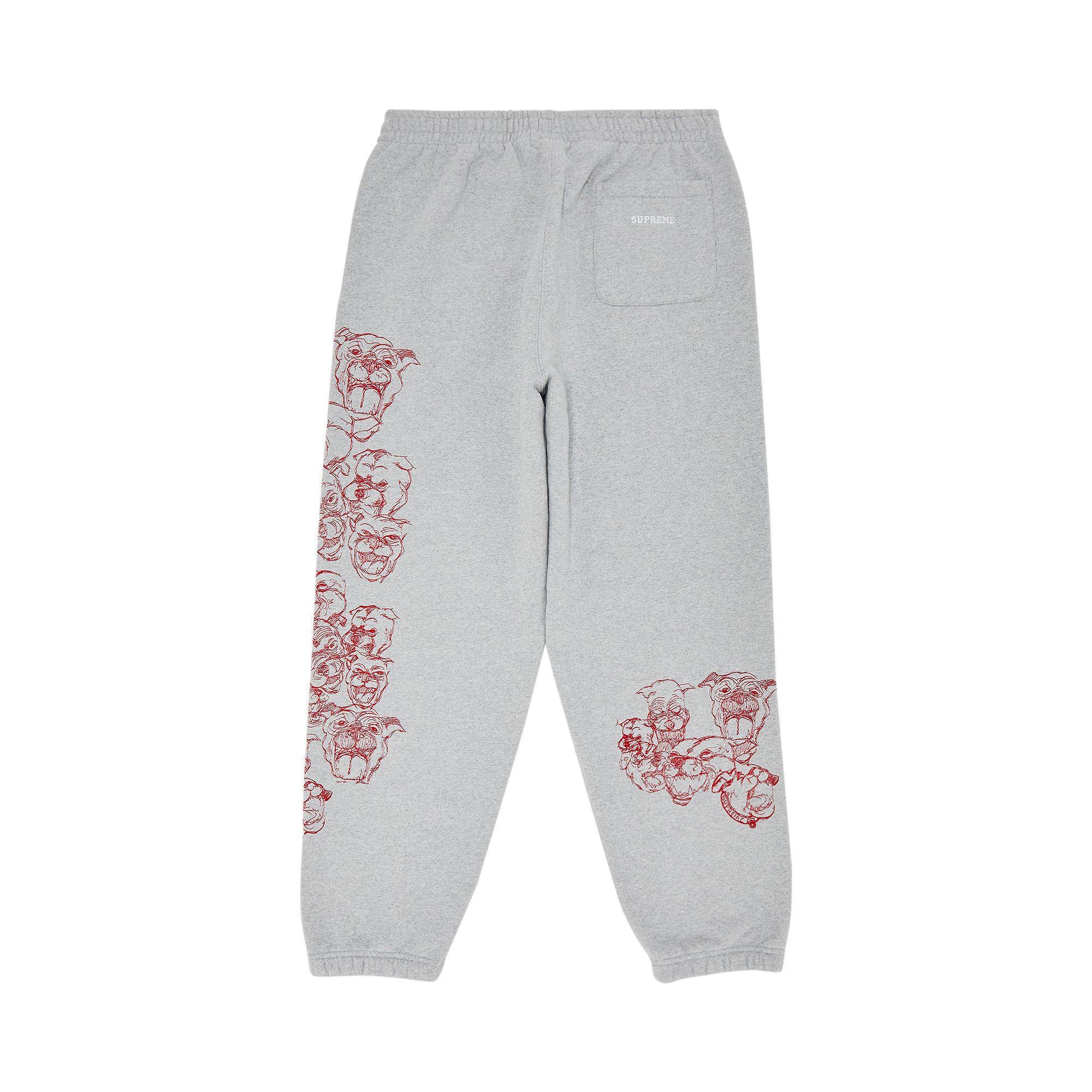 Buy Supreme Pitbulls Embroidered Sweatpant 'Heather Grey