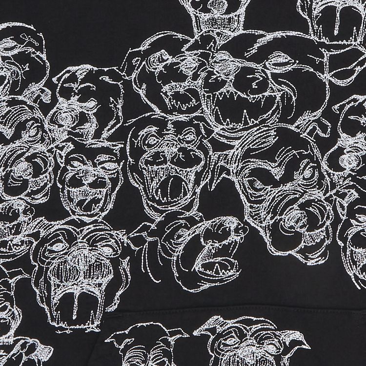 Supreme Pitbulls Embroidered Hooded Sweatshirt Black