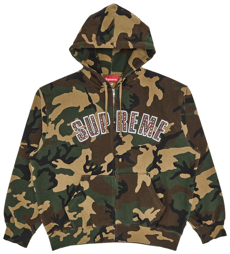 Supreme x BB Simon Zip Up Hooded Sweatshirt Woodland Camo