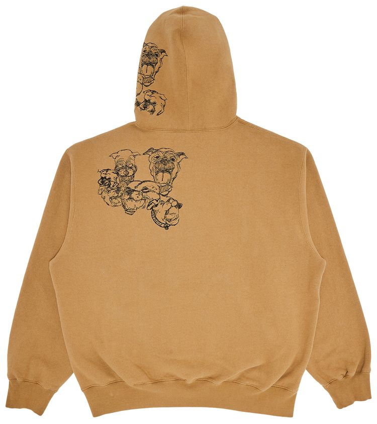 Supreme Pitbulls Embroidered Hooded Sweatshirt Light Tan