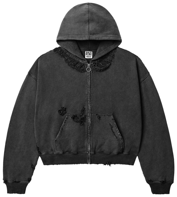 Vale Forever Destroyer Zip Up Hoodie Black