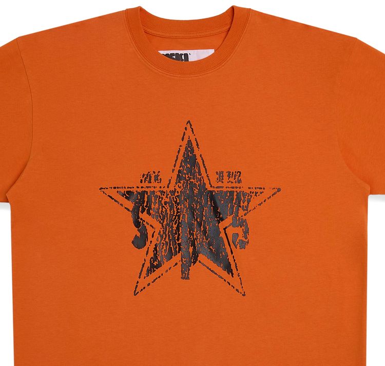 Sp5der Big Star Tee Red Orange