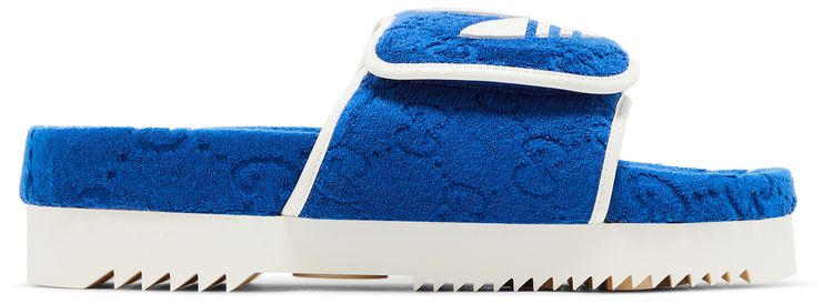 Adidas x Gucci GG Platform Sandal Blue Cotton Sponge