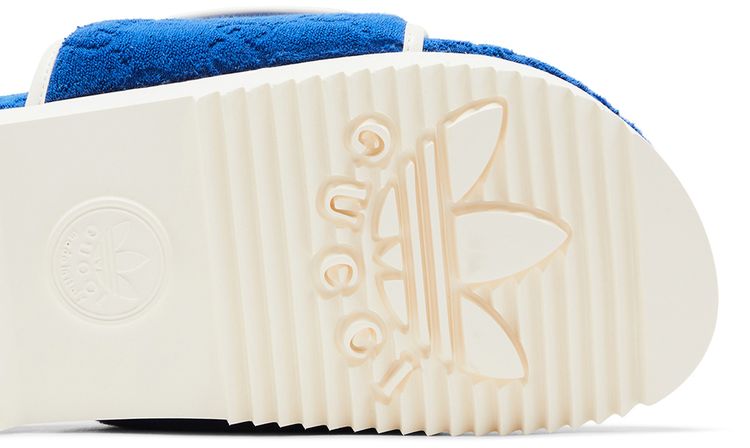 Adidas x Gucci GG Platform Sandal Blue Cotton Sponge