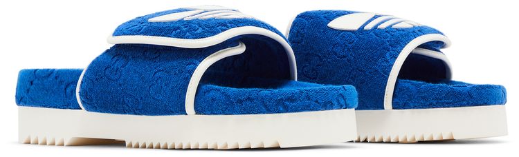 Adidas x Gucci GG Platform Sandal Blue Cotton Sponge