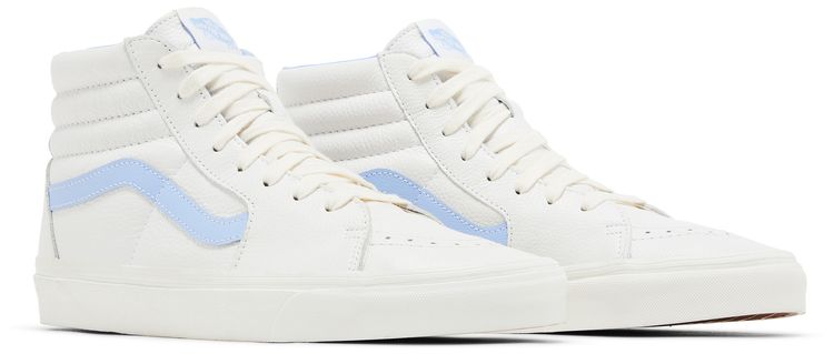 Vans Sk8 Hi Vintage Leather Blanc de Blanc Blue