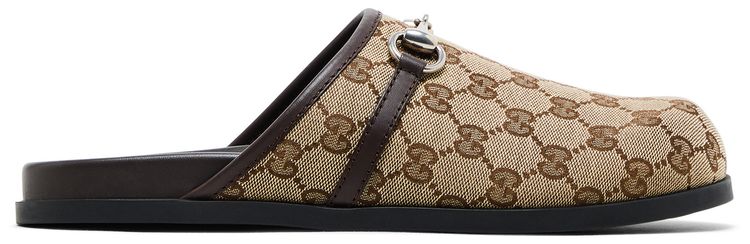 Gucci Mule Horsebit   Beige Ebony