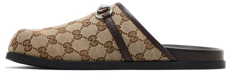 Gucci Mule Horsebit   Beige Ebony