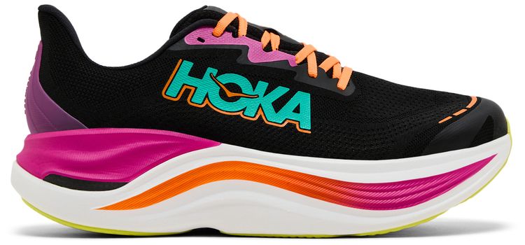 HOKA Skyward X Black Electric Aqua