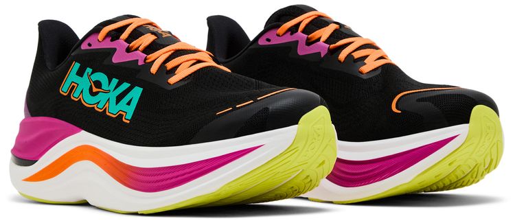 HOKA Skyward X Black Electric Aqua