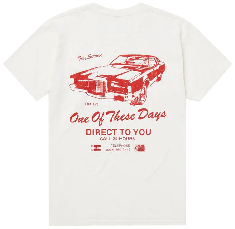 One Of These Days Tire Service T Shirt Washed Burgundy
