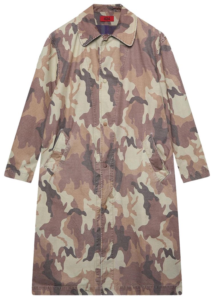 424 Reversible Light Trench Coat Camo